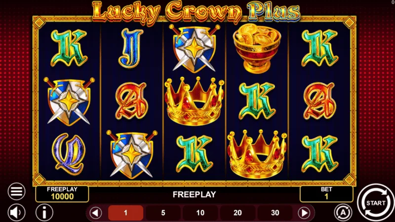 Lucky Crown Plus - gameplay screen with the reels