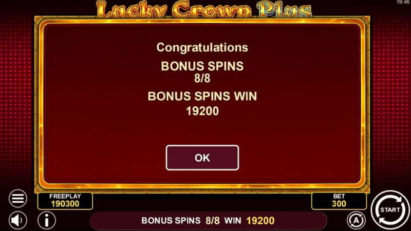 Lucky Crown Plus - total win for the round